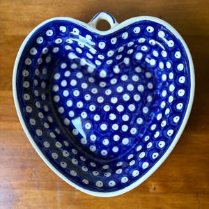 Boleslawiec Polish Pottery Heart-Shaped Bowl