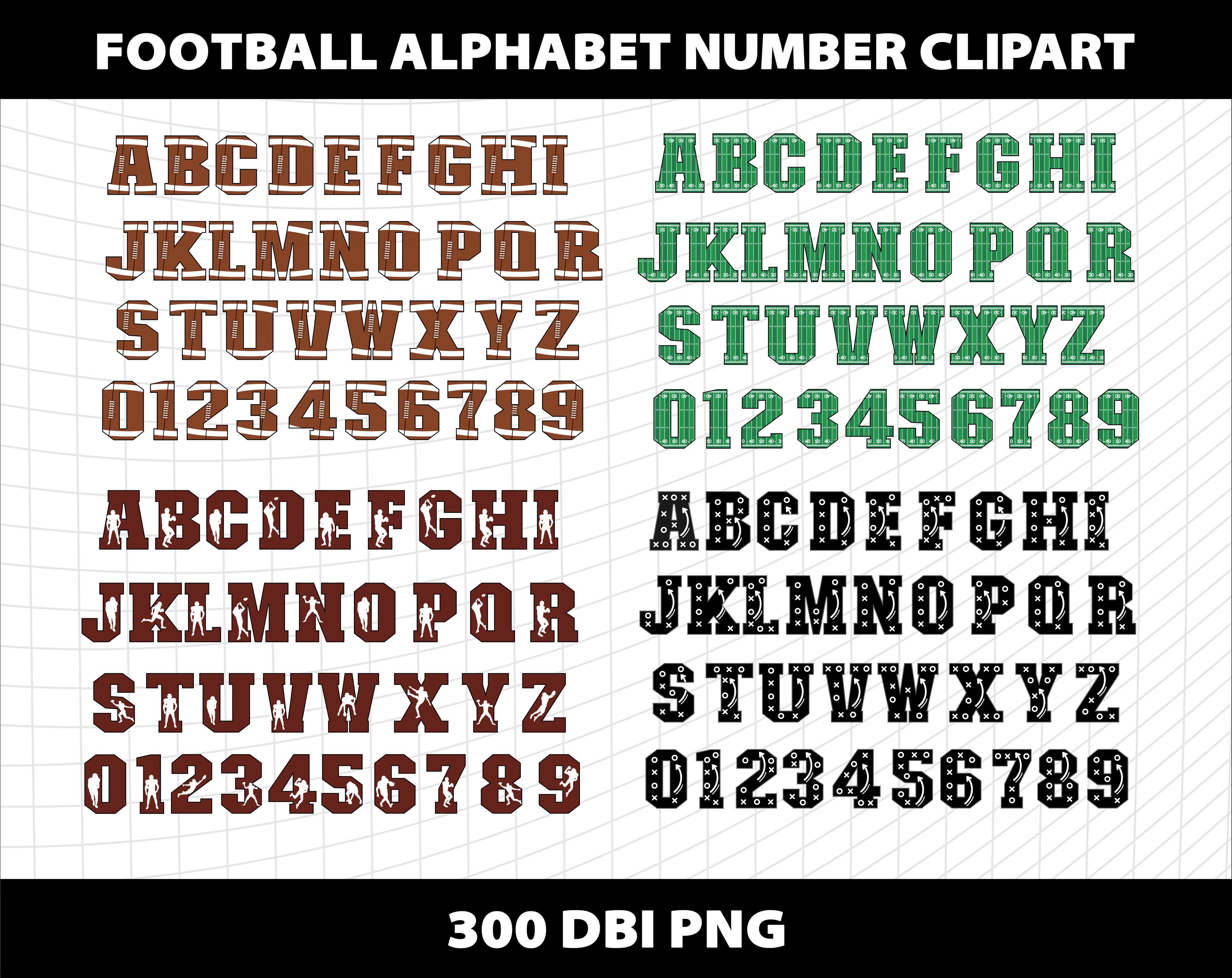 Football Varsity Doodle Alphabet Letters Cliparts Font Png Letters ...