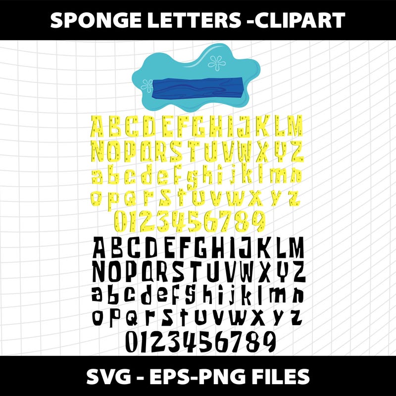 Spongebob Fonts Alphabet - Etsy