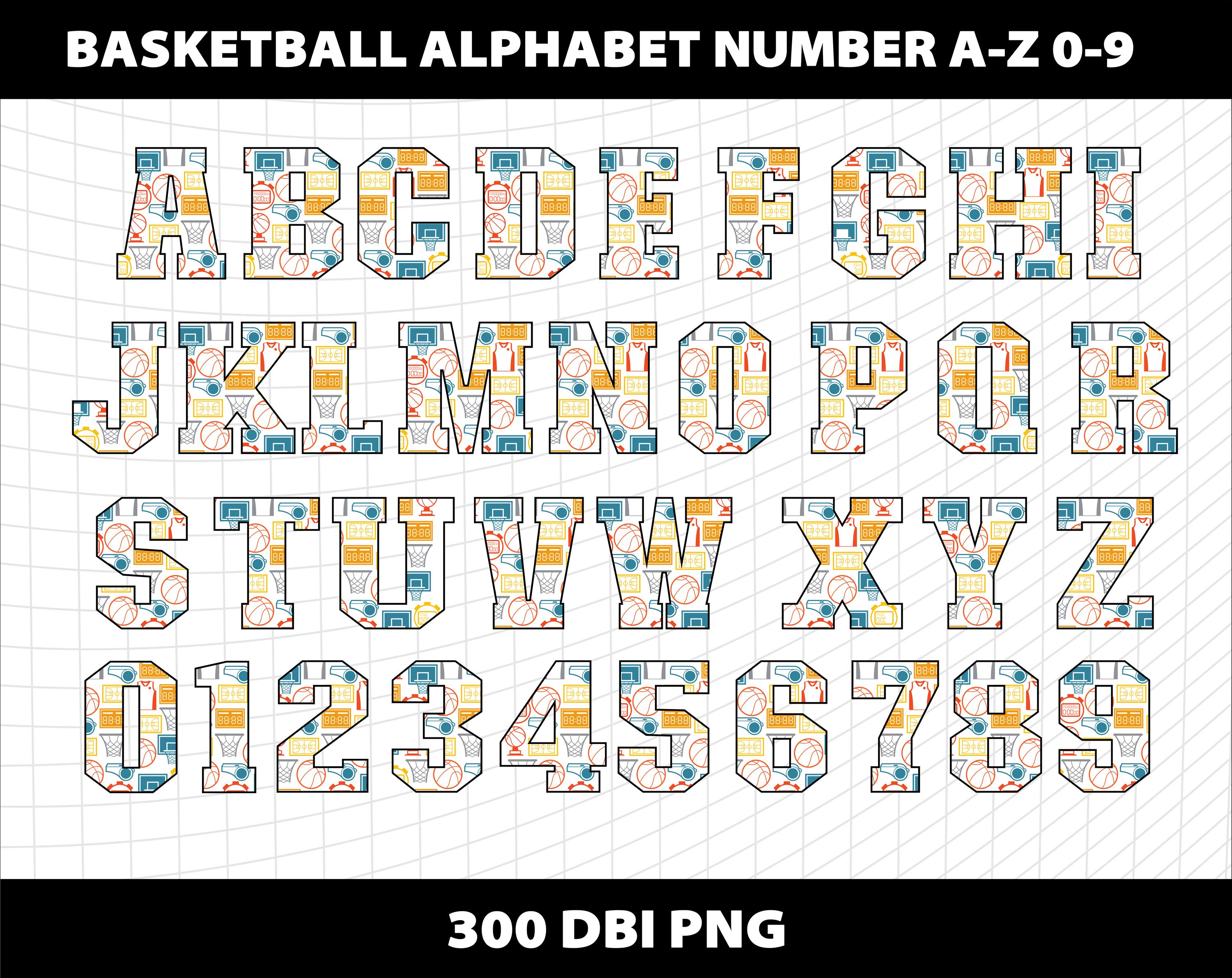 Basketball Varsity Doodle Alphabet Letters Cliparts Font Png Letters ...