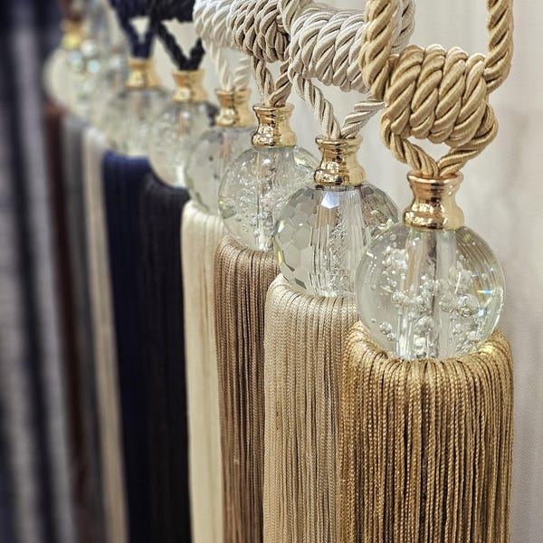 Stunning Textured Ceramic Wall Curtain Tie Back image