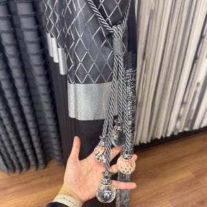 Modern Beaded Curtain Ties, First Home Gift Idea, Bohemian Home Decor, Silver Curtain Ties Curtain Ties, Nursery Ties