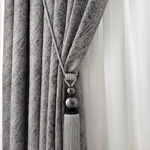 Curtain tie backs, Boho decor, bead Curtain tiebacks, Window Treatments, Curtain holdbacks for Bedroom, Living room