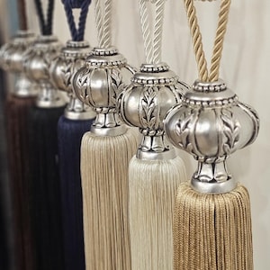 Stylish Curtain Ties Set of 2 – Silver Curtain Ties – Curtain Pull Back Accessory – Stylish Curtain Decor – Home Gift – Mother’s Day Gift