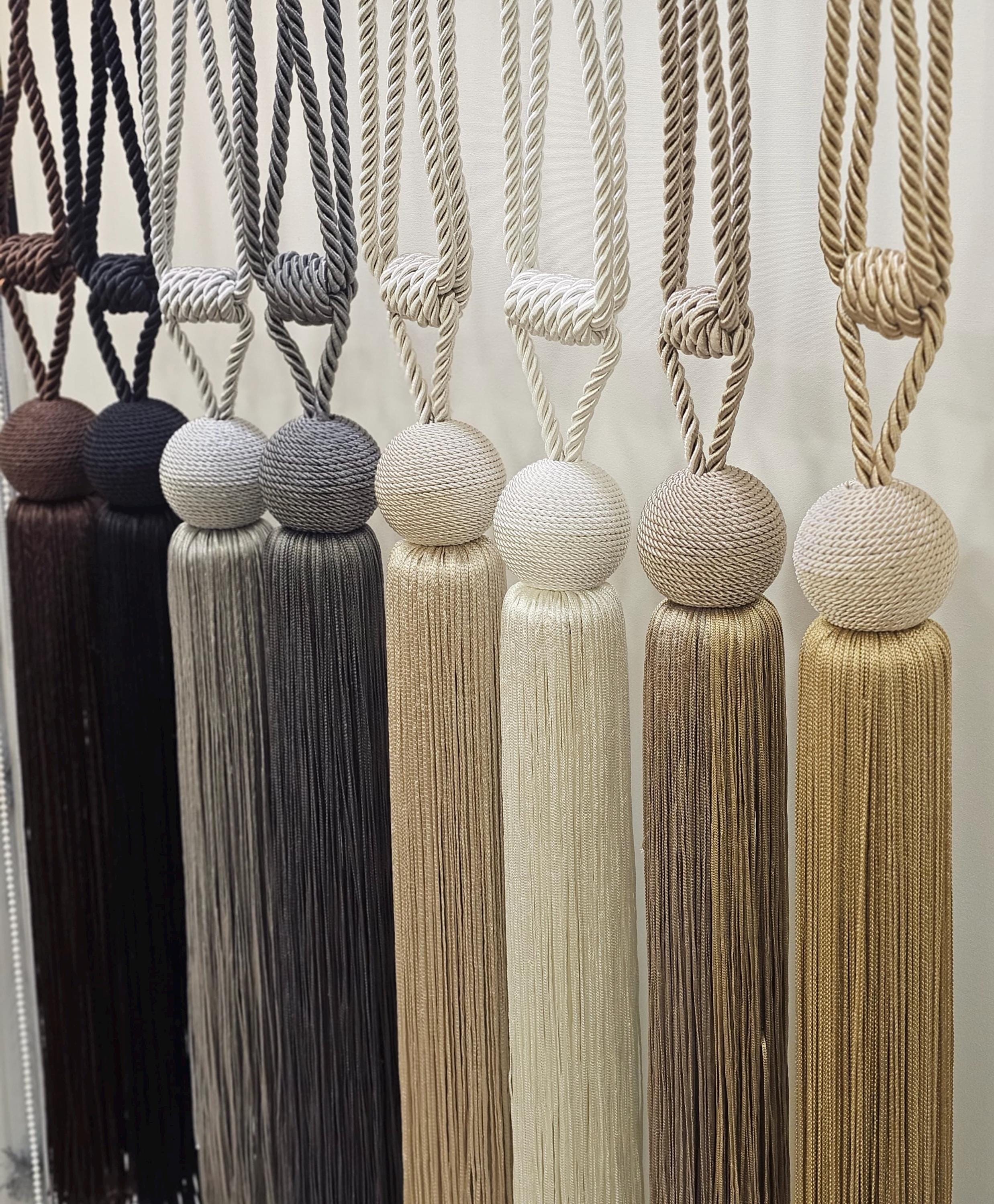 2x Twisted Satin Rope Curtain Tie Backs - Durable, Modern, Thick - UK Seller