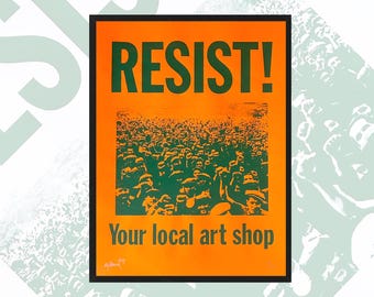 A2 Protest Poster - One Colour Screen Print 90gsm Dayglo Sunset Orange Edition of 10