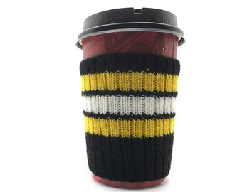 Boston Bruins Hand Knit Coffee Cup Cozy Mug Sleeve