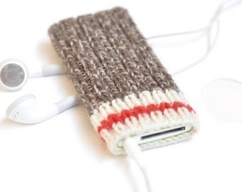 Hand Knit iPod Nano 7 Cozy Case - Sock Monkey Design