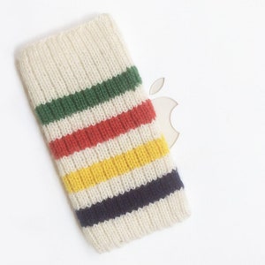 Hand Knit Apple iPod Classic Case | Apple iPod Cozy | Apple iPod Classic Cover | iPod Sleeve - Canada Hudson&#39;s Bay Style