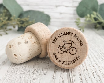 Personalized Wine Bottle Stopper, Cork Bottle Stopper, Bicycle Lover Custom Wine Stopper Wedding Favors, Wine Cork Favor Custom Wine Stopper