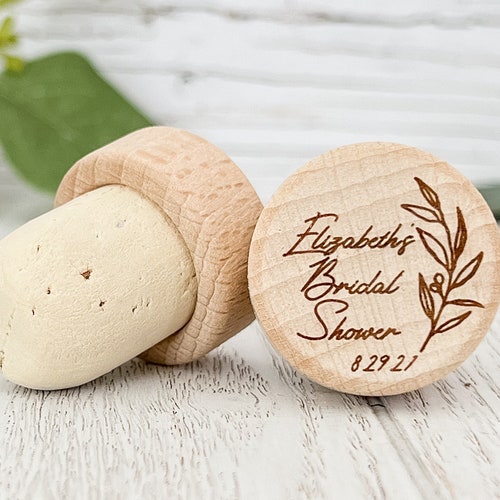Personalized Wine Bottle Stopper Bridal Shower Wedding Shower Etsy