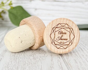 Personalized Cork Wine Bottle Stoppers Custom Wine Stopper Wedding Favors Thank you Guest Wedding Décor Bulk Party Favors Save the Date Cork