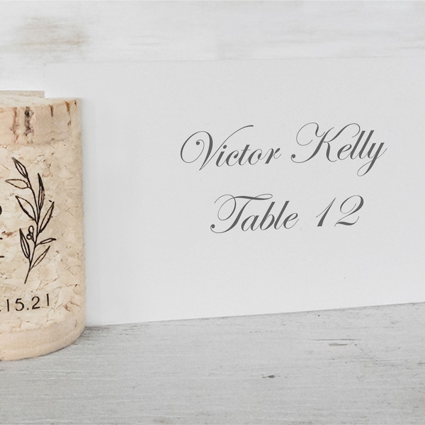 Vertical Wine Cork Place Card Holder Personalized Cork Card Holder Custom Wine Cork Name Card Holder Rustic Wine Themed Wedding Monogram