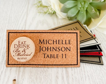 Personalized Wine Bottle Stopper Card Custom Wedding Favor Cork Place Card Vineyard Wedding Escort Card Wedding Shower Favor Bachelorette