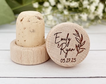 Personalized Wine Bottle Stopper Engraved Bridal Shower Wedding Favor Cork Bottle Stopper Custom Wine Stopper Wedding Gift Wine Lover Gift