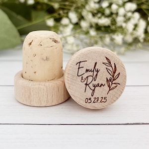 Personalized Wine Bottle Stopper Engraved Bridal Shower Wedding Favor Cork Bottle Stopper Custom Wine Stopper Wedding Gift Wine Lover Gift