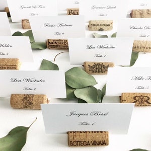 Wine Cork Place Card Holders, Variety from Real Recycled Corks, Wedding place card holders cork card holder rustic table decor table setting image 1