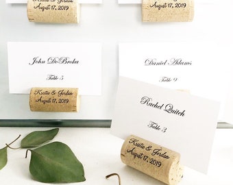 Magnetic Personalized Wine Cork Place Card Holder Wine Cork Magnets Custom Wine Cork Wine Cork Favors Wedding Cork Favor Cork Card Holder