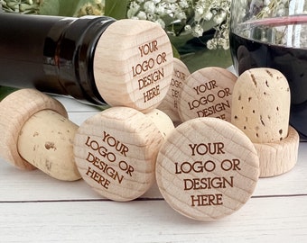 Custom Promotional Item Wine Bottle Stopper Corporate Event Favor Business Customer Gift Engraved Wine Cork Company Branding Marketing Swag