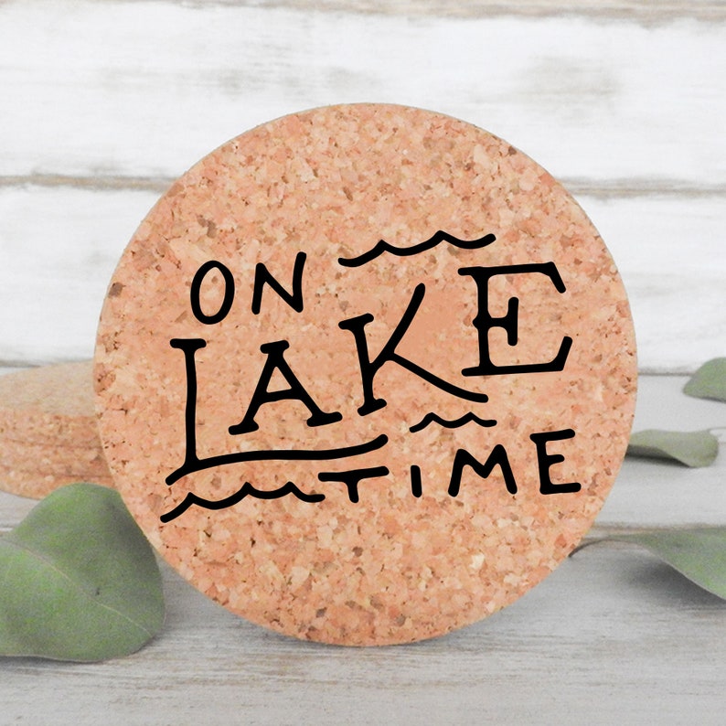 Lake Theme Custom Coaster Sets Set of 4 Cork Coasters Etsy