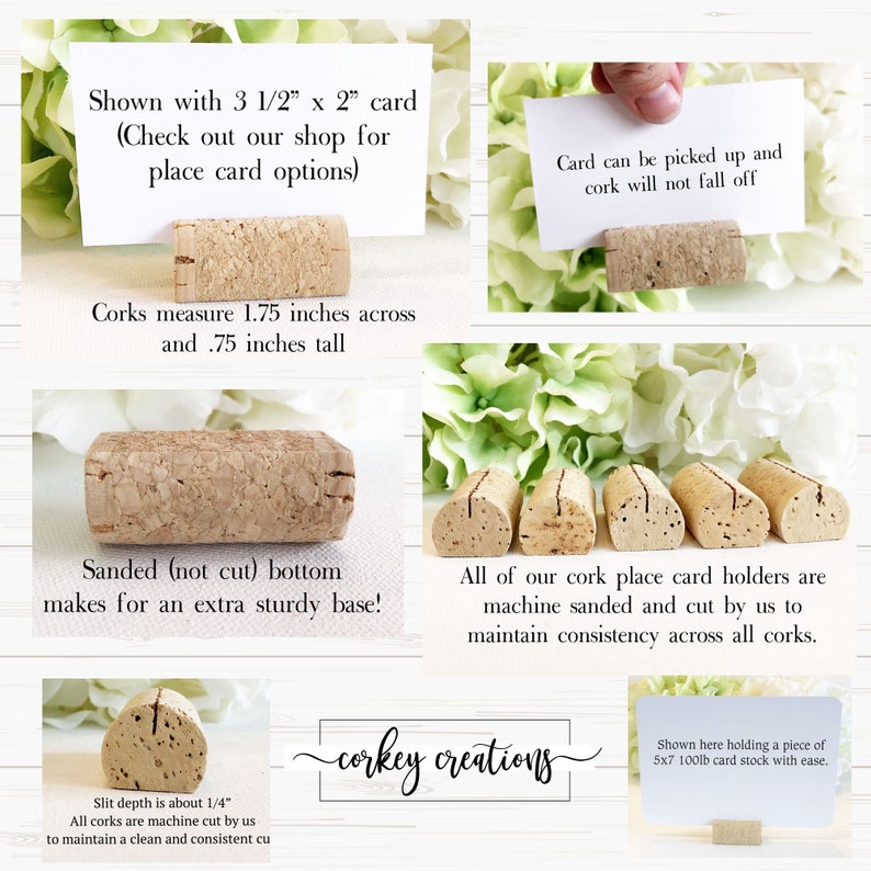 Wine Cork Escort Card Holder Custom Wine Cork Card Holder Etsy