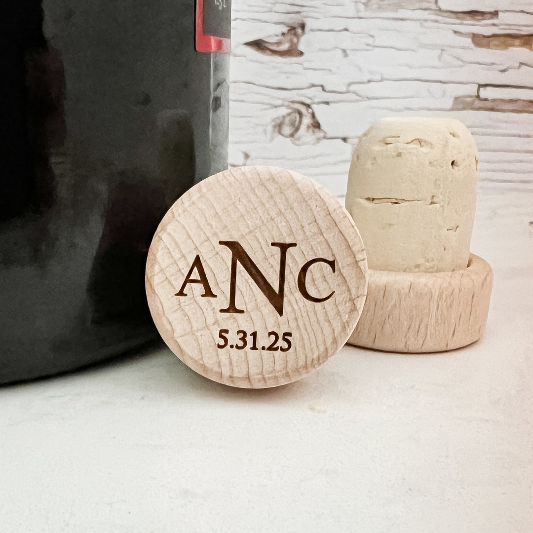 Monogram Wine Bottle Stopper Personalized Wedding Favors Bridal Shower