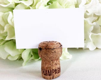 Champagne Cork Place Card Holders, Cork Card Holders, Champagne Cork Escort Card Holders, Cork Card Holder, Rustic Wedding, Top Slit