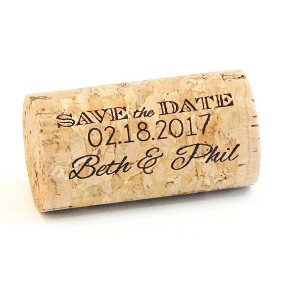 Save the Date Wine Corks, INCLUDES MAGNET, Save the Date Magnet Wine Cork Personalized Corks Wine Cork Magnet Wine Themed Wedding Whole Cork