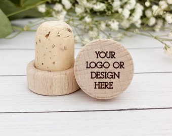 Set of 5+ Logo Wine Bottle Stopper Promotional Item Corporate Gift Business Marketing Swag Your Design Custom Cork Wedding Favor Event Gift