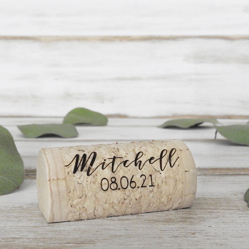 Wine Cork Place Card Holder Personalized Wine Corks Wine Cork Card Holder Wine Themed Wedding Vineyard Wedding Cork Escort Card Custom Corks image 5