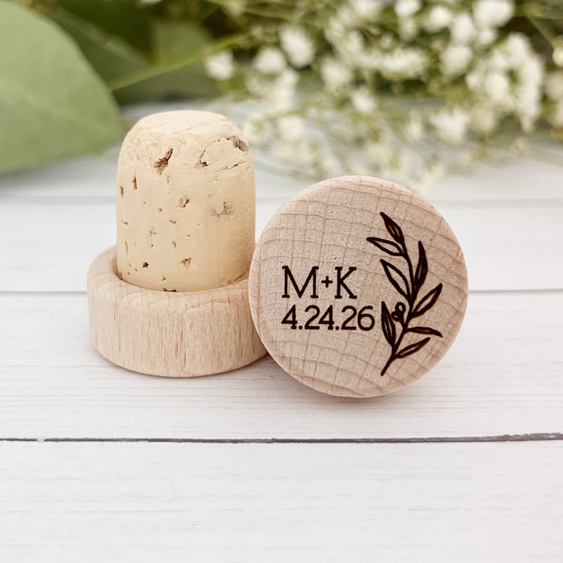 Personalized Wine Bottle Stopper, Cork Bottle Stopper, Custom Wine Stopper Wedding Favors, Wine Cork Favor Custom Wine Stopper, Cork Stopper image 1