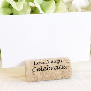 Wine Cork Place Card Holder Personalized Cork Card Holder Custom Wine Cork Name Card Holder Placecard Holder Wine Themed Wedding Live Love