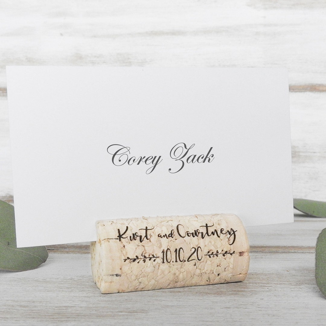 Personalized Wine Cork Place Card Holder Custom Wine Cork Favor Wine