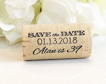 Save the Date includes Magnet, Custom Cork Personalized Cork Magnet Save the date cork Wedding Favor Birthday Party Save the Date Wine Lover