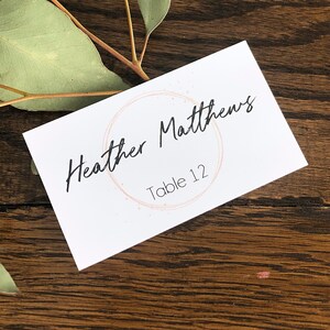 Faded Ring Wedding Place Cards Wedding Name Card Table Place Cards Escort Card Place Setting Seating Cards Rustic Place Cards Personalized