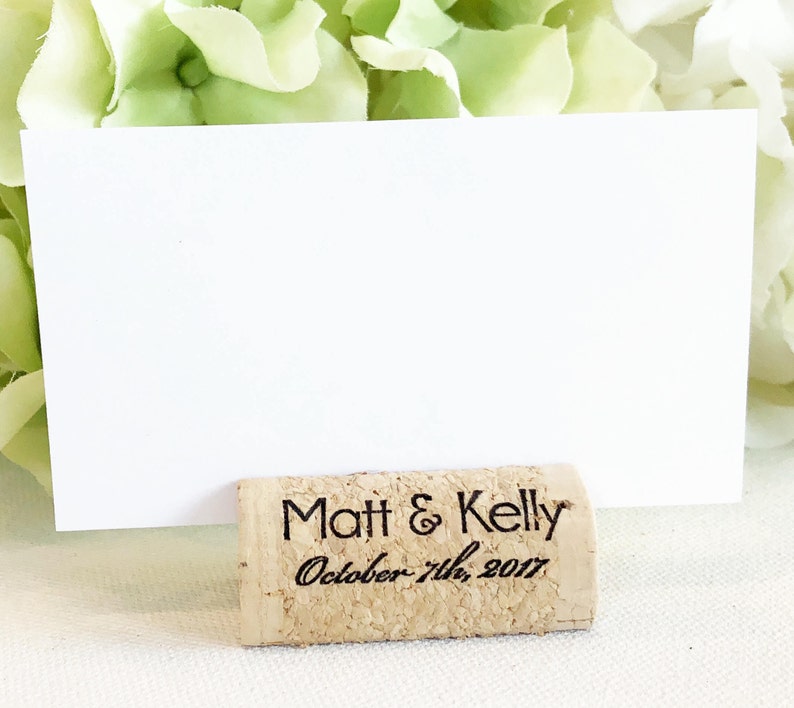 Wine Cork Place Card Holders Names And Date Wedding Place Etsy