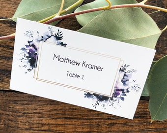 Wedding Place Cards Purple Floral Wedding Name Card Table Place Cards Escort Card Place Setting Seating Cards Rustic Wedding Place Cards