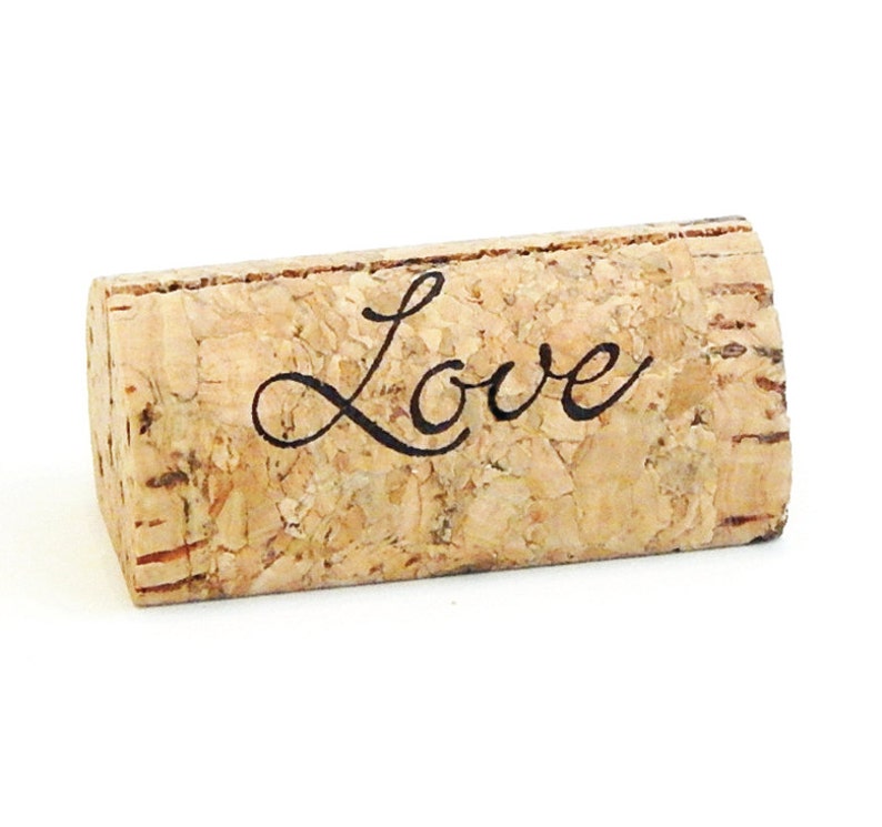 Wine Cork Escort Card Holder Custom Wine Cork Card Holder Personalized Wine Cork Name Card Holder Wine Themed Wedding Love image 9