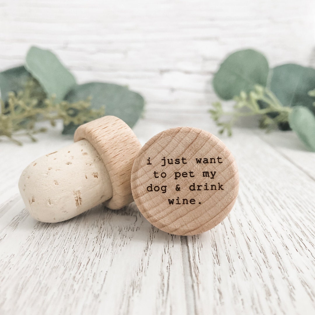 Wine Bottle Stoppers Cork Bottle Stoppers, Drink Wine & Pet Dog Custom