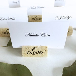 Wine Cork Escort Card Holder Custom Wine Cork Card Holder Personalized Wine Cork Name Card Holder Wine Themed Wedding Love image 7