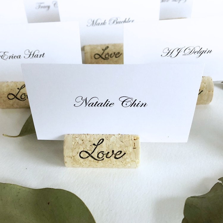 Wine Cork Escort Card Holder Custom Wine Cork Card Holder Etsy