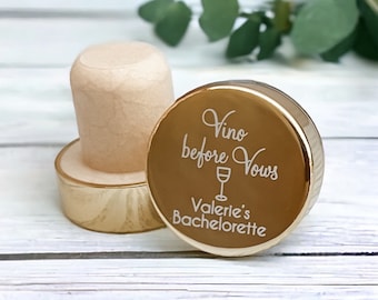 Custom Engraved Wedding Wine Bottle Stopper Personalized Party Favor Wine Lover Gift Wine-Themed Rustic Vineyard Bridal Shower Bachelorette