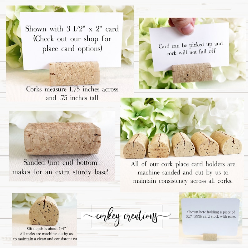 Wine Cork Place Card Holder Personalized Wine Corks Wine Cork Card Holder Wine Themed Wedding Vineyard Wedding Cork Escort Card Custom Corks image 10