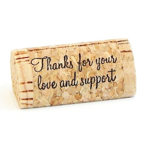 Wine Cork Place Card Holder Personalized, Cork Card Holder, Custom Wine Cork Placecard Holder, Rustic Themed Wedding, Thanks for your love