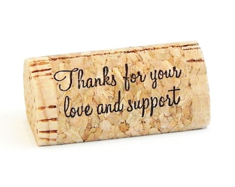 Personalized Wine Cork Place Card Holder, Rustic Wedding Favor