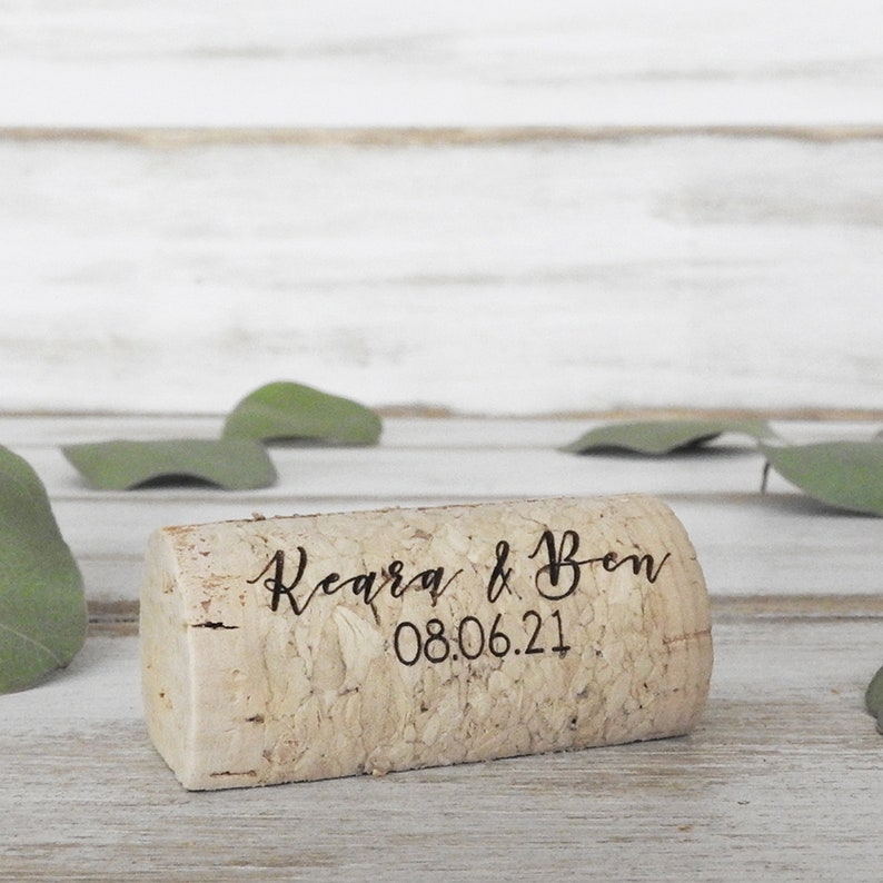 Wine Cork Place Card Holder Personalized Wine Corks Wine Cork Card Holder Wine Themed Wedding Vineyard Wedding Cork Escort Card Custom Corks image 6