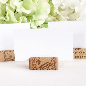 Wine Cork Place Card Holders, Variety from Real Recycled Corks, Wedding place card holders cork card holder rustic table decor table setting image 8