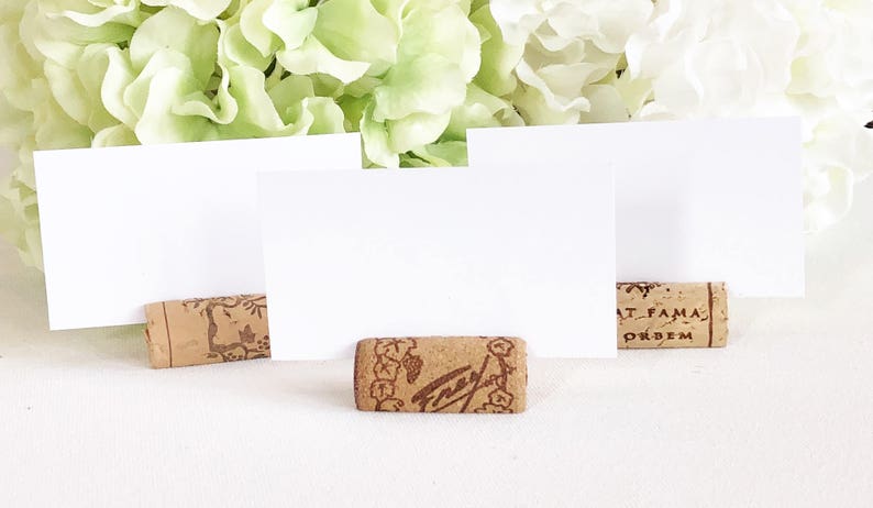 Wine Cork Place Card Holders, Variety from Real Recycled Corks, Wedding place card holders cork card holder rustic table decor table setting image 8