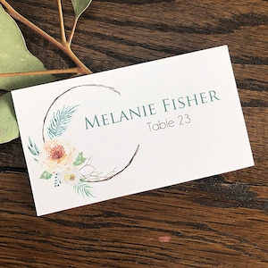 Floral Branches Place Cards Wedding Name Card Table Place Cards Escort Card Place Setting Seating Cards Rustic Place Cards Personalized