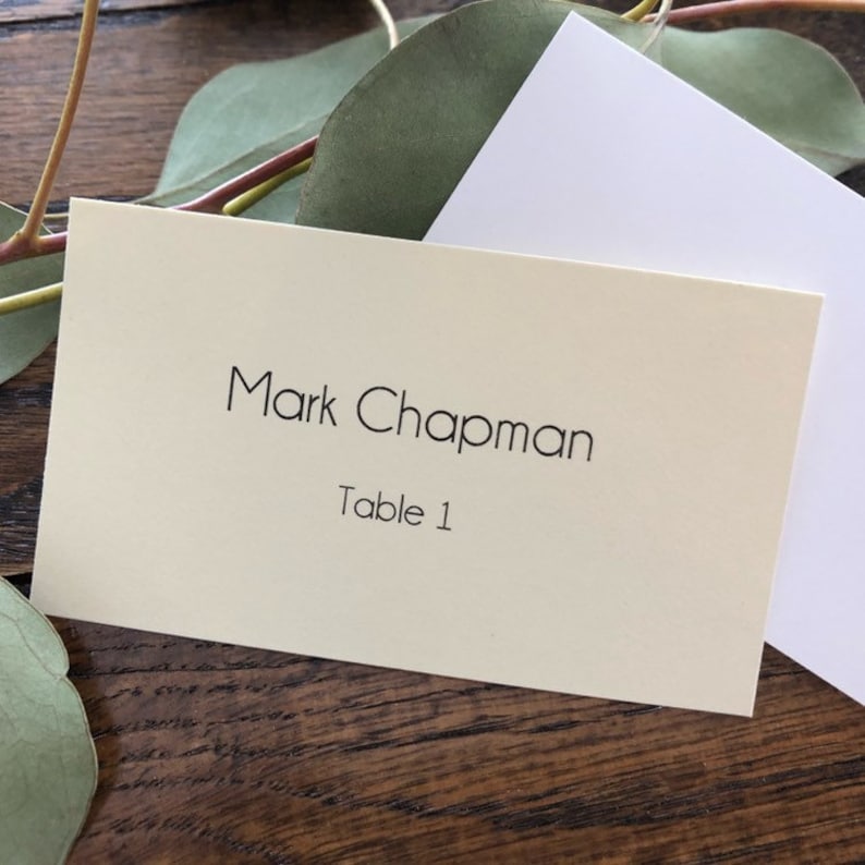 Ivory Wedding Place Cards Wedding Name Card Table Place Cards Etsy
